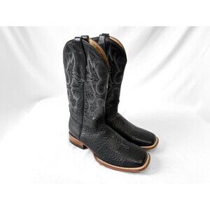 Vintage Alfa Black Leather Embroidered Cowboy Boots, Approx. Men's Sz 10.5EE, Vi
